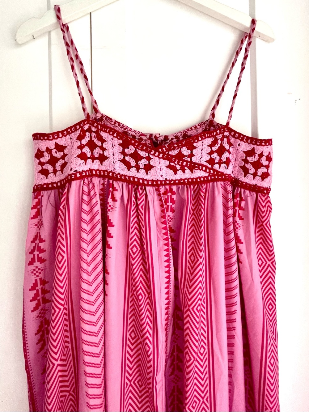 Women Sz L Boho Maxi Dress Crochet Patchwork Sleeveless Long Flowy Swing Dress - Picture 10 of 13